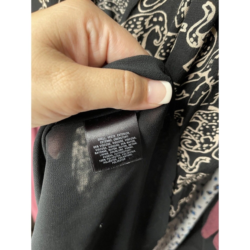 Maeve Anthropologie Women's Black Noronha Elephant Print Novelty Dress Medium - Picture 5 of 5